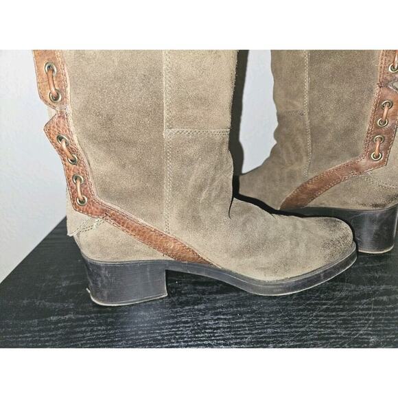 Nine West Vintage America Collection Suede Knee High Size 9 M Brown Rear Zip - Picture 12 of 16